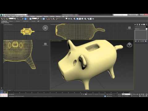 Видео: 3D Max. Упражнение №9.  Модель свиньи-копилки.