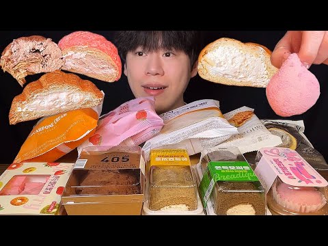 Видео: SUB) Корейский десерт из магазина у дома, блинный рулет, кремовый хлеб мукбанг asmr