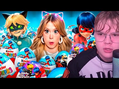 Видео: КАША СМОТРИТ Распаковка КИНДЕРОВ с Леди Баг и Супер Кот!