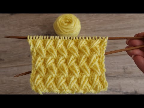 Видео: Резинка из вытянутых петель спицами | « Rib whith elongated stitches» knitting pattern