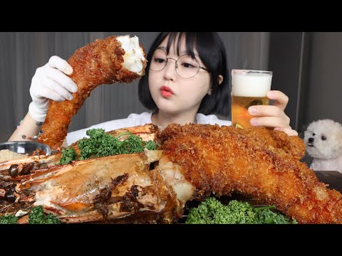 Видео: Огромные креветки в кляре и холодное пиво! Идеальное сочетание🍤🍺ㅣMukbang ASMR