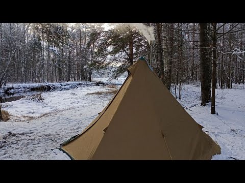 Видео: Подосинки - 2 ночи в палатке с печкой