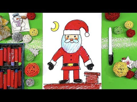 Видео: Простой рисунок ДЕДА МОРОЗА для детей