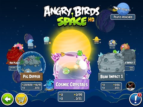 Видео: Моё прохождение Angry Birds Space HD, мир Cosmic Crystals - как есть без купюр и бустеров