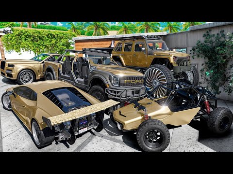 Видео: УГНАЛ КУЧУ ЗОЛОТЫХ ЧИТ ТАЧЕК И ОГРОМНЫЙ МОНСТР ТРАК У МАЖОРА ЗА 180 СЕК! БИТВА ВОРОВ В ГТА 5 ОНЛАЙН!