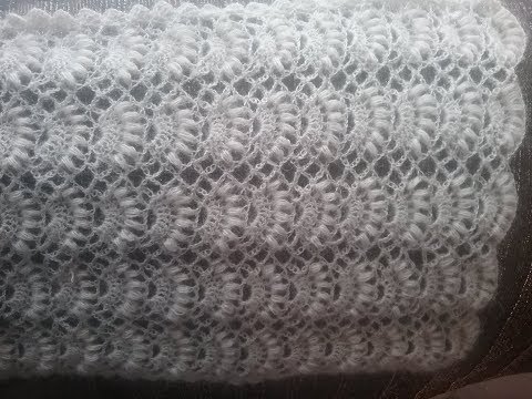 Видео: Палантин из мохеровой пряжи крючком / How crochet a scarf