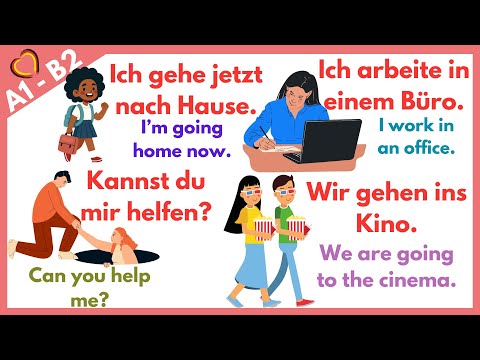 Видео: 100 основных немецких предложений: От начинающего до продвинутого! | Простой немецкий