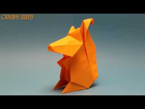Видео: Как сделать белку из бумаги. Оригами белка из бумаги