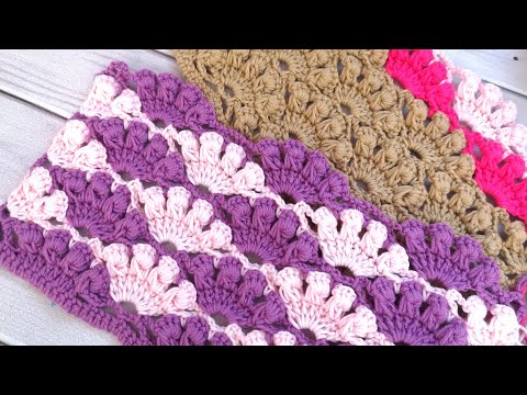 Видео: 🎇Узор "Необычные веера"🎇 Узор крючком🎇