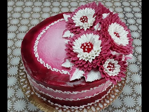 Видео: Торт Иней с хризантемами