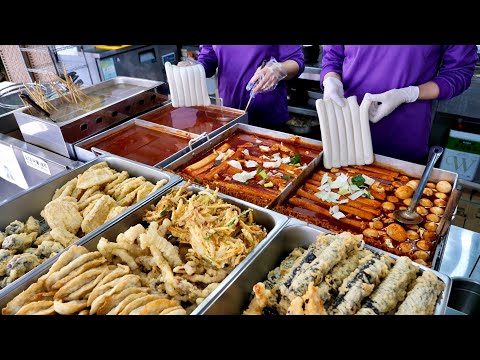 Видео: Korean King Garaetteok Tteokbokki, рыбный пирог, жареный, корейская уличная еда