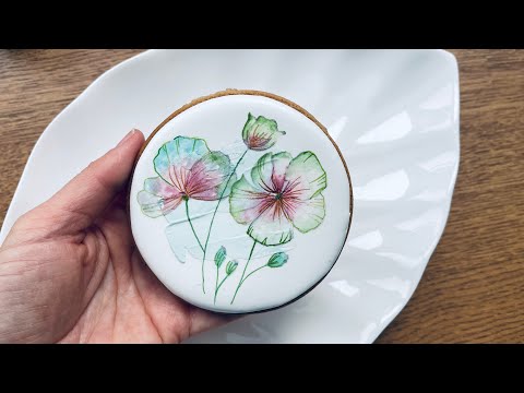 Видео: Когда учишься рисовать! Легкий рисунок цветов на прянике к 8 марта