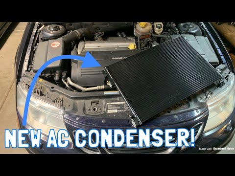 Видео: Замена конденсатора кондиционера Saab 9-3 2003+!
