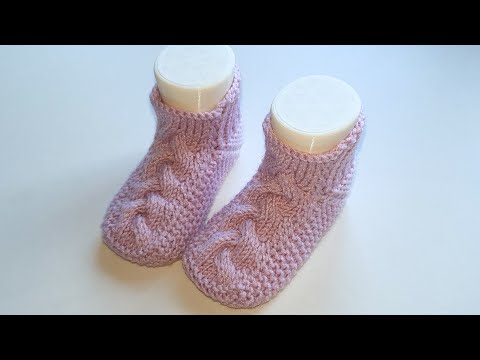 Видео: Быстрые пинетки на 2-х спицах без шва / 9-12 мес