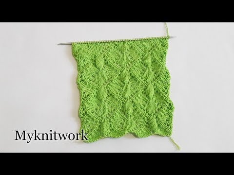 Видео: Узор Ажурные ромбы спицами. Вязание спицами.