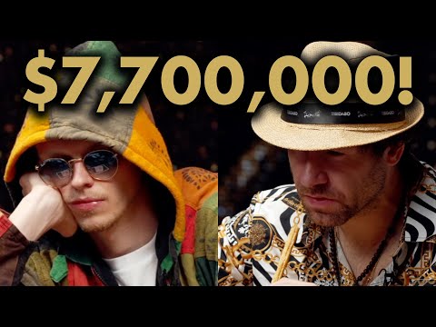 Видео: БЕЗУМНАЯ покерная раздача на $7 700 000! Самый большой банк, показанный по телевидению!