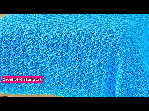 Видео: Так просто, так красиво! 🌸 Обязательно попробуйте вязание крючком для начинающих! Детское одеяло,...