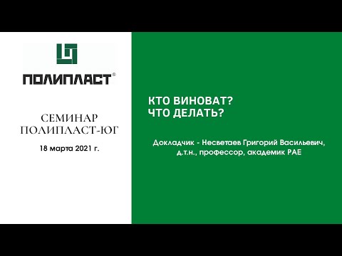 Видео: Бетонные технологии. Что делать? Доклад Несветаева Г. В., д.т.н., профессора, академика РАЕ