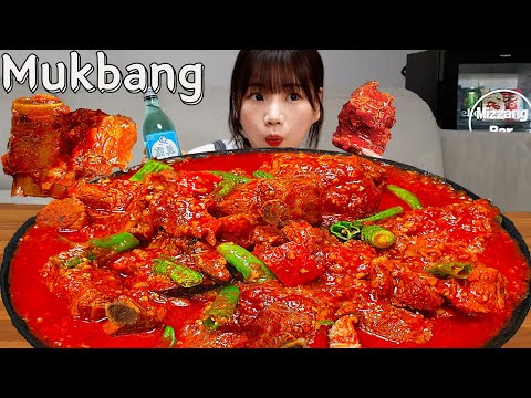 Видео: Sub)Real Mukbang- Острые тушеные ребрышки 🍖 Жареный перец 🌶 Жареный рис 🥘 АСМР КОРЕЙСКАЯ ЕДА