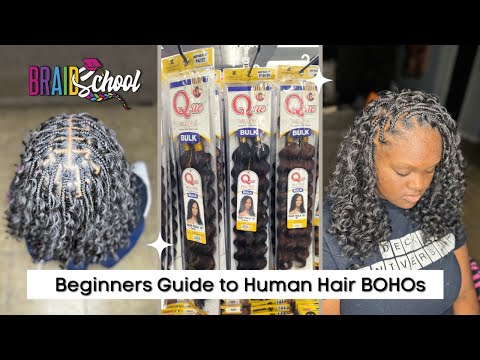 Видео: Руководство для начинающих по плетению косичек в стиле бохо из натуральных волос | BraidSchool, в...