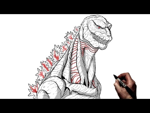 Видео: Как нарисовать Годзиллу Шина | Шаг за шагом | Monsterverse
