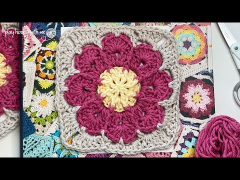Видео: Создайте этот прекрасный цветочный бабушкин квадрат! 🧶 🌸