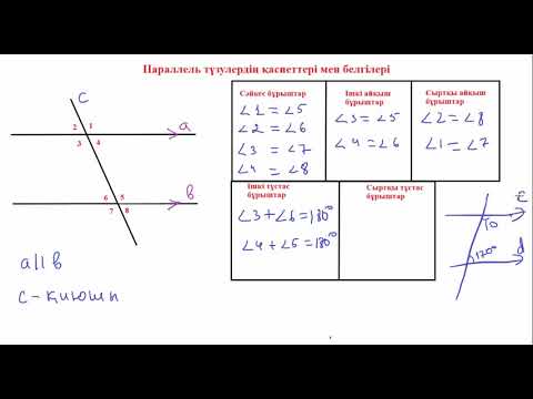 Видео: Параллель түзулердің қасиеттері мен белгілері