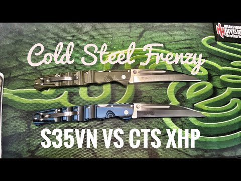 Видео: Cold Steel Frenzy CTS XHP vs S35VN обзор, рез.