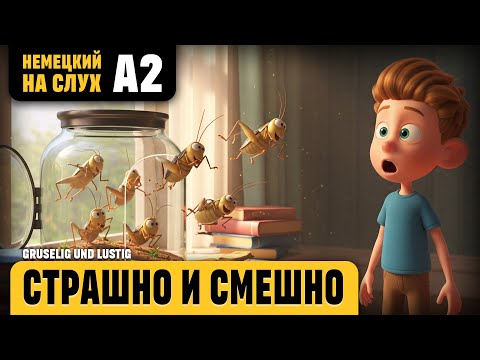 Видео: Страшно и смешно. Веселый рассказ (уровень А2). Немецкий на слух.
