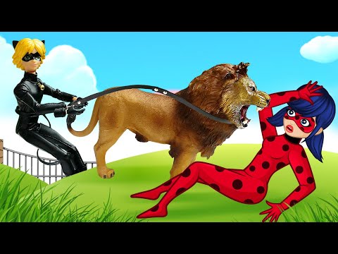 Видео: Леди Баг и Супер Кот в зоопарке! Во льва вселилась акума. Маринетт и Адриан перевоплотились