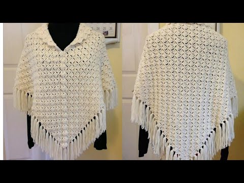 Видео: Вязаная шаль крючком очень простым и легким узором.