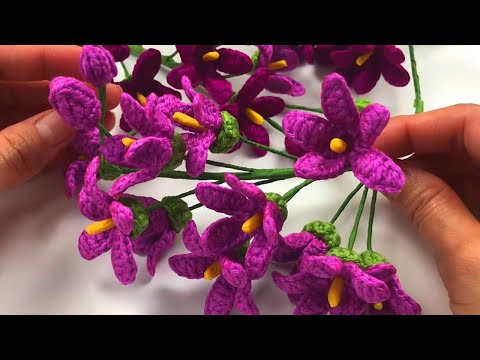 Видео: Вязание крючком фиолетовые цветы