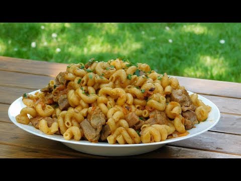 Видео: Обед из индейки с макаронами. ПЛОВ ИЗ МАКАРОН)