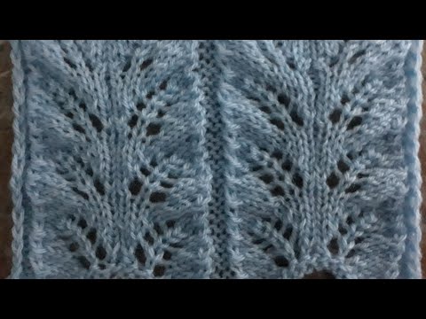 Видео: "Ажурные веточки " .Узор спицами для  кардигана, джемпера, платья, жилета, палантина.