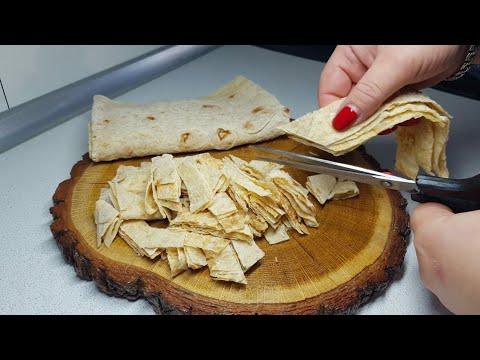 Видео: Просто нарежьте ЛАВАШ соломкой! Невероятная ВКУСНЯТИНА из ЛАВАША на ЗАВТРАК!