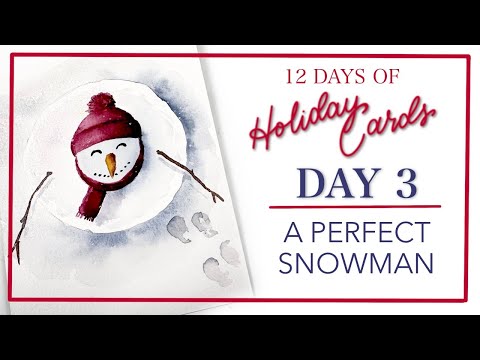 Видео: Нарисуйте идеального снеговика! День 3 из 12 праздничных открыток!