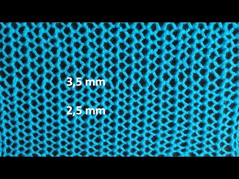 Видео: Узор "Bourse" - сетка для палантинов, шарфов и туник. Вязание спицами.