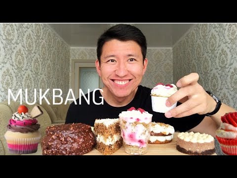 Видео: Мукбанг/Вкусные десерты от зрительницы/Отмечаем 6000 подписчиков/Торты/Пирожные/Mukbang//Cakes