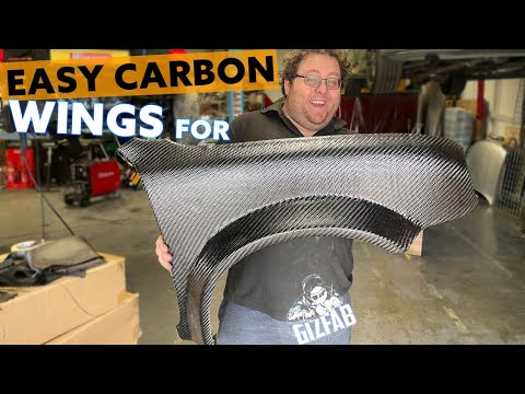 Видео: Изготовление простых карбоновых деталей для GIZFAB. Карбоновые крылья методом мокрой выкладки. Ча...