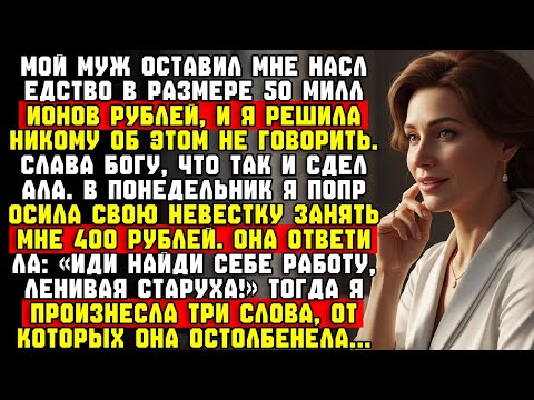 Видео: Муж оставил мне наследство в пятьдесят миллионов рублей,и я никому об этом не сказала. Слава Богу…