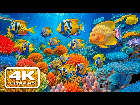 Видео: Лучший аквариум 4K — откройте для себя спокойных рифовых рыб и их волшебный мир с музыкой для сна