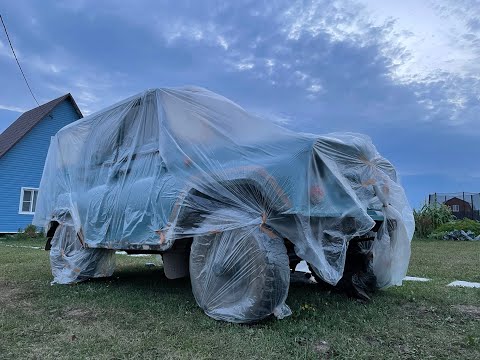 Видео: Подготовка к покраске машины на улице/ полный кузовной ремонт за 5000 рублей