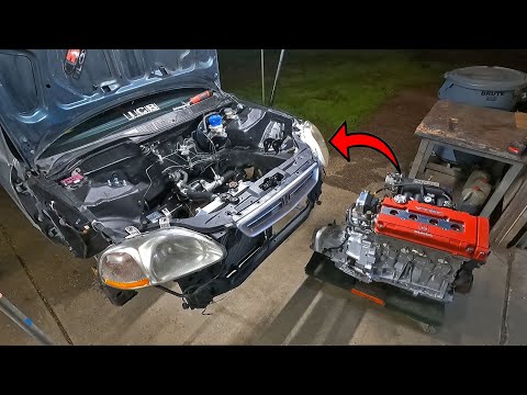 Видео: Подготовка и замена B18C GSR на Civic EJ8