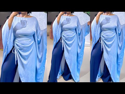 Видео: Как раскроить и сшить бубу с боковыми сборками, прямым вырезом и внутренним поясом