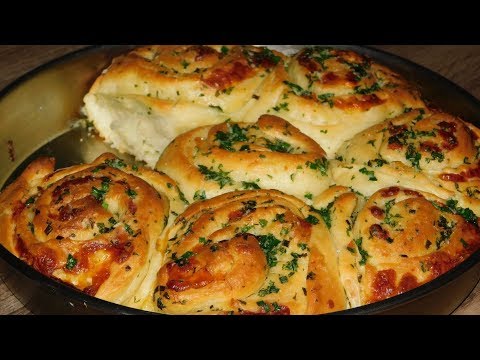 Видео: Самый нежный и вкусный ЧЕСНОЧНЫЙ ХЛЕБ С СЫРОМ 4К.