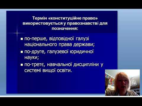 Видео: Лекція 1 Поняття Конституційного права