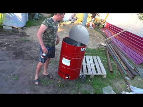 Видео: Мусорка из 200 литровой бочки, ВОТ ЭТО Я ПОНИМАЮ Дачникам на заметку