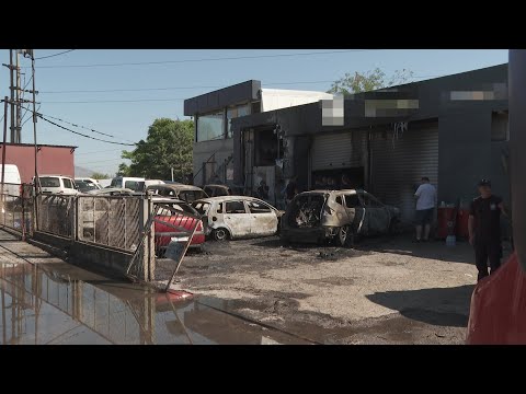 Видео: Опожарени 20-ина автомобили во скопска Пинтија, штетата околу 200 илјади евра