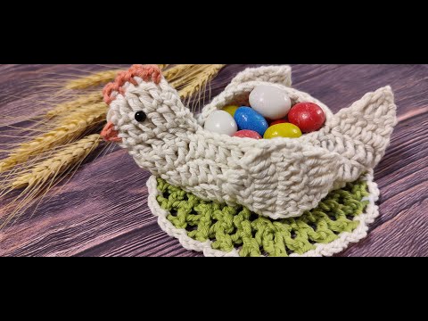 Видео: ПАСХАЛЬНАЯ КОРЗИНКА.КУРОЧКА крючком /EASTER BASKET.CHICKEN crocheted