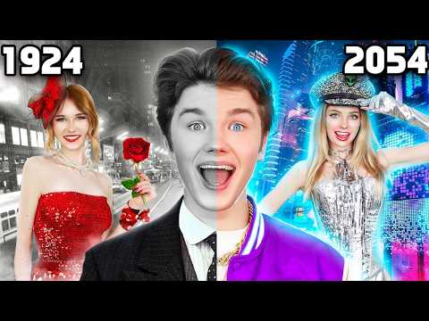 Видео: Проживаю 100 Лет Отношений! Девушка из Прошлого, Настоящего и Будущего в Реальной Жизни